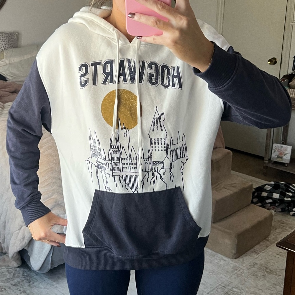 Target Hogwarts White and Navy Hoodie